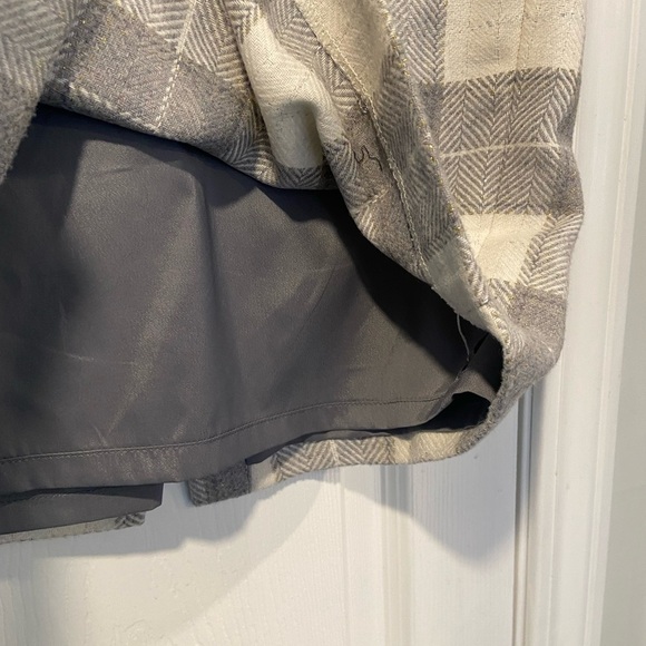 Tommy Hilfiger Size 10 Wool Blend Lined Gray Gold Metallic Plaid Pencil Skirt - Picture 8 of 10